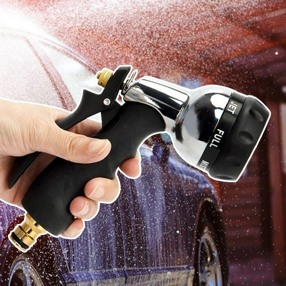 sruoe Garden Hose Nozzle Sprayer, Adjustable High Pressure Water Sprayer, Hose Nozzle Heavy Duty, Rubber Water Nozzle, Outdoor Water Gun for Washing Cars, Garden, Plants