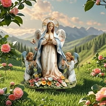 sruoe Garden Statues for Outside, Decoration Ground Insert, Fairy Flower Pot Decor, Flat Acrylic Patio Decor, Bohemian Garden Statue, Outdoor Lawn Ornament for Home and Yard