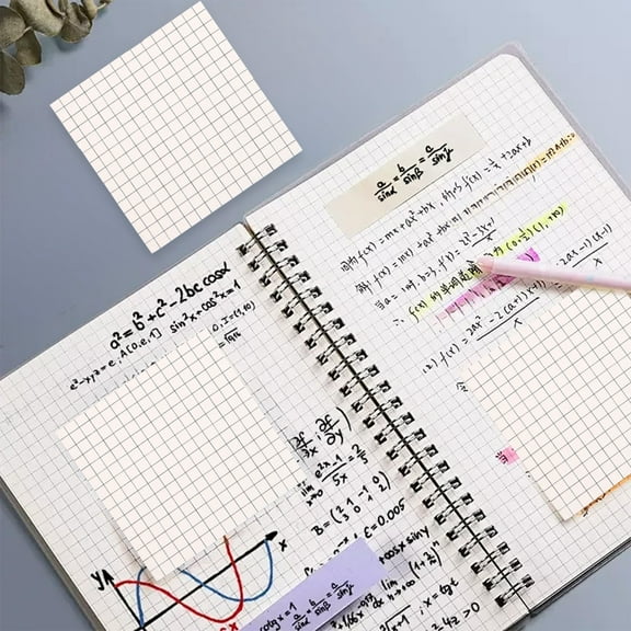 sruoe Grid Sticky Notes, Post it Notes, Graph Printed Self-Adhesive Memo Pads, 3x3 Inch Grid Notes for Math, Sketching, Journaling, Office & Study Use