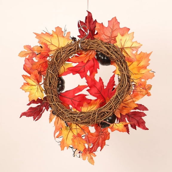 sruoe Halloween Decor, Halloween Decoration Indoor, Artificial Wreaths, Halloween Decoration Outdoor, Halloween Decoration, Front Door Wreaths, Halloween Festival Garland Pendant White Maple Leaf
