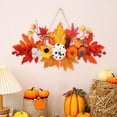 thumbnail image 1 of sruoe Halloween Decoration, Halloween Hanging Decorations, Window Decor, Wall Hanging Pumpkin Maple Leaf Wreath, Venue Layout Props Hanging Ghosts, for Halloween Indoor Outdoor Decor, 1 of 6