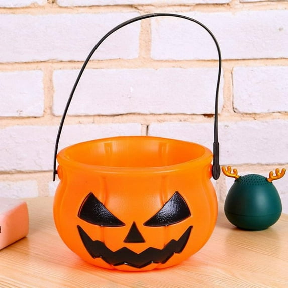 sruoe Halloween Decorations, Halloween Party Decorations, Indoor Decor, Portable Handheld Candy Bucket, Plastic Lantern Bucket for Halloween Party, Tabletop, Mantels Decor