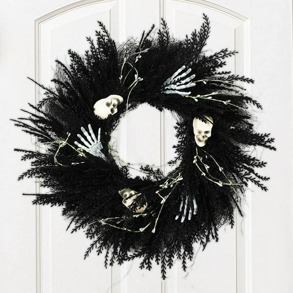sruoe Halloween Decorations, Halloween Wreaths for Front Door, Artificial Wreaths, Indoor Outdoor Halloween Decor, Halloween Simulation Decorative Wreath Door Wall Party Decor