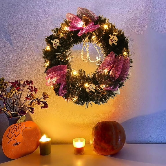 sruoe Halloween Decorations, Indoor Outdoor Halloween Decor, Artificial Wreaths, Halloween Decorations for Outside, Front Door Wreaths, Spooky Wreath Decoration