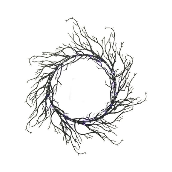sruoe Halloween Decorations, Indoor Outdoor Halloween Decor, Artificial Wreaths, Halloween Decorations for Outside, Front Door Wreaths, Wreath for Indoor Outdoo Home Party Wreath with Light