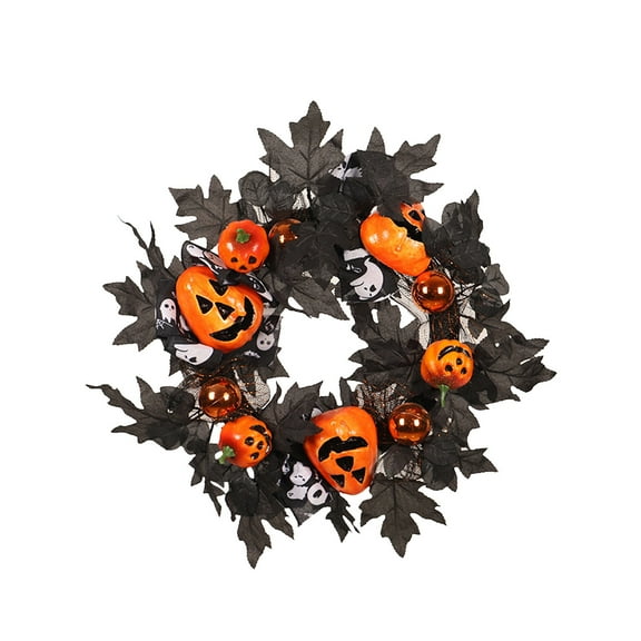 sruoe Halloween Decorations, Indoor Outdoor Halloween Decor, Artificial Wreaths, Halloween Decorations for Outside, Halloween Wreaths for Front Door, Ghost Face, Pumpkin Decoration, Wreath