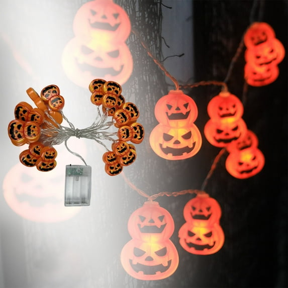 sruoe Halloween Decorations Lights, LED Halloween Pumpkin String Lights, Halloween Lights, Outdoor Halloween Decor, Fall Lights Thanksgiving Decoration, Spooky Lighting Decor for Yard, Party