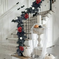 sruoe Halloween Garland, Artificial Garland Rattan, Artificial Maple Leaf Vine, Hanging Maple Leaf Garland, Fall Leaves for Autumn Home Decoration, Home Halloween Christmas Party Fireplace Decoration