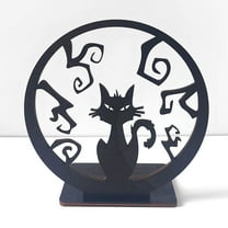 sruoe Halloween Ornaments, Window Blacks Cats Halloween Wooden Table Projection Decoration, Indoor Halloween Decorations for Party Home Decoration