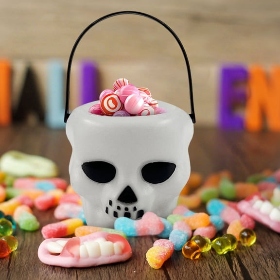 sruoe Halloween Pumpkin Bucket, Halloween Decorations, Indoor Halloween Decor, Halloween Party Decoration, Trick or Treat Candy Jar, Party Prop Decoration, Halloween Pumpkin Basket for Holiday Decor