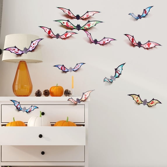 sruoe Halloween Wall Decals, Halloween Wall Sticker Window Scene Decorations, Wall Decal for Living Room, Bedroom, Party Decor