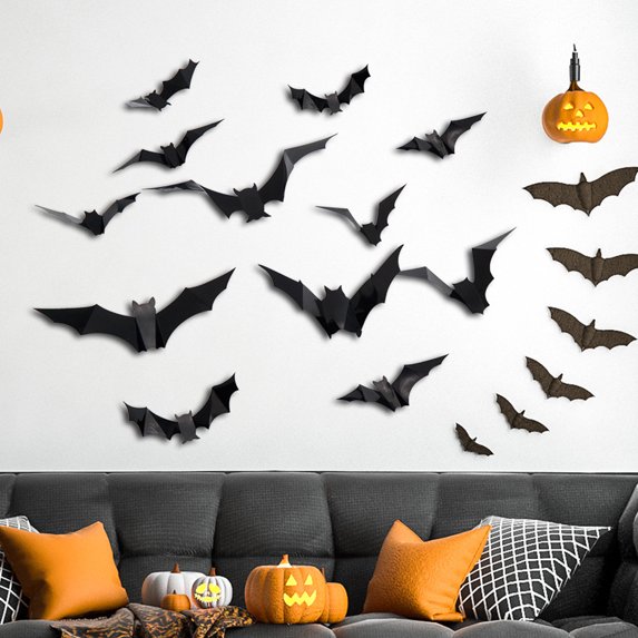 sruoe Halloween Wall Decals, Halloween Wall Sticker Window Scene Decorations, Wall Decal for Living Room, Bedroom, Party Decor