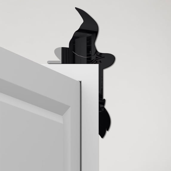 sruoe Halloween Wall Decals, Wall Sticker Decorations, Halloween New 3Ds Three-dimensional Witch Hat Acrylic Mirror Paste Home Switchs Wall Decoration Paste, Wall Decal for Party Decor