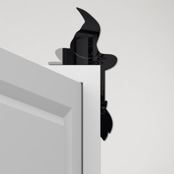 sruoe Halloween Wall Decals, Wall Sticker Decorations, Halloween New 3Ds Three-dimensional Witch Hat Acrylic Mirror Paste Home Switchs Wall Decoration Paste, Wall Decal for Party Decor