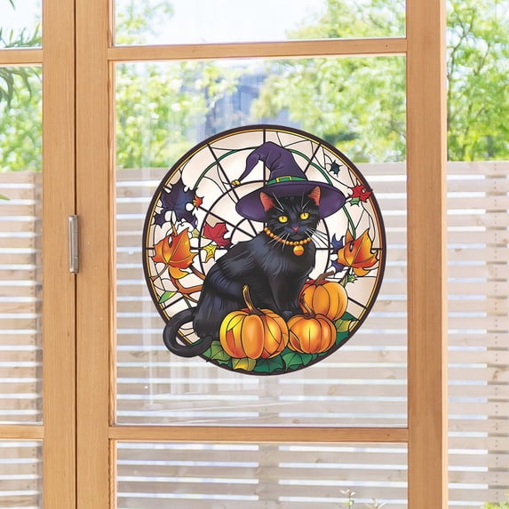 sruoe Halloween Wall Stickers, Halloween Indoor Decoration, Halloween Cute Puppy Pumpkin Glass Door Window Home Decoration Window Stickers, Decals Sticker for Haunted, Halloween Party Home Decor