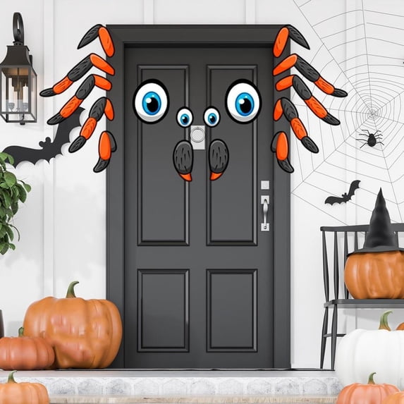 sruoe Halloween Wall Stickers, Halloween Outdoor Garage Door Decoration, Eyes Fangs Nostrils Decor Decals Sticker, Halloween Party Decor, Halloween Home Decorations