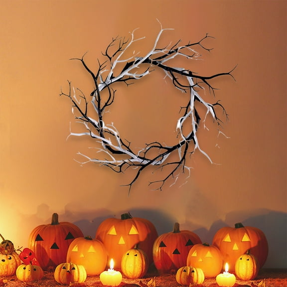 sruoe Halloween Wreaths for Front Door for Halloween Party Pendant, Wall Window Decor, Festival Outdoor Hanging Ornament