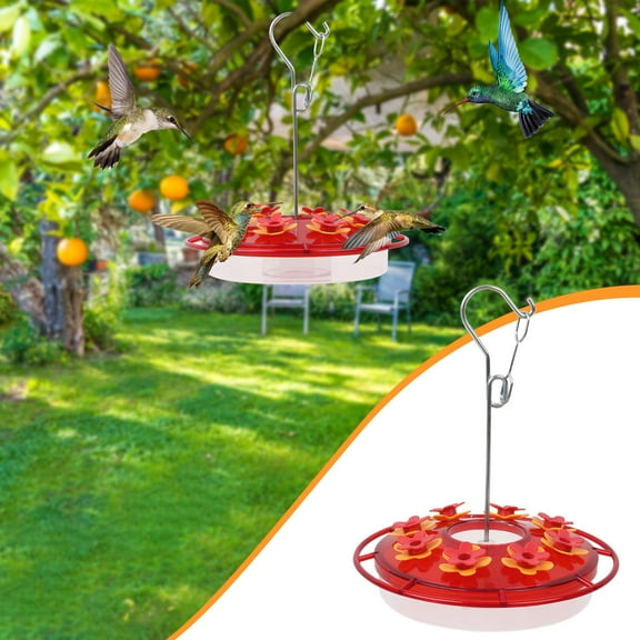 sruoe Hummingbird Feeder, Hanging Hummingbird Feeder Outdoor, Small Hummingbird Feeders, Ant Moat Perch Decor Bird Feeders for Garden Patio Window Backyard, Plastic