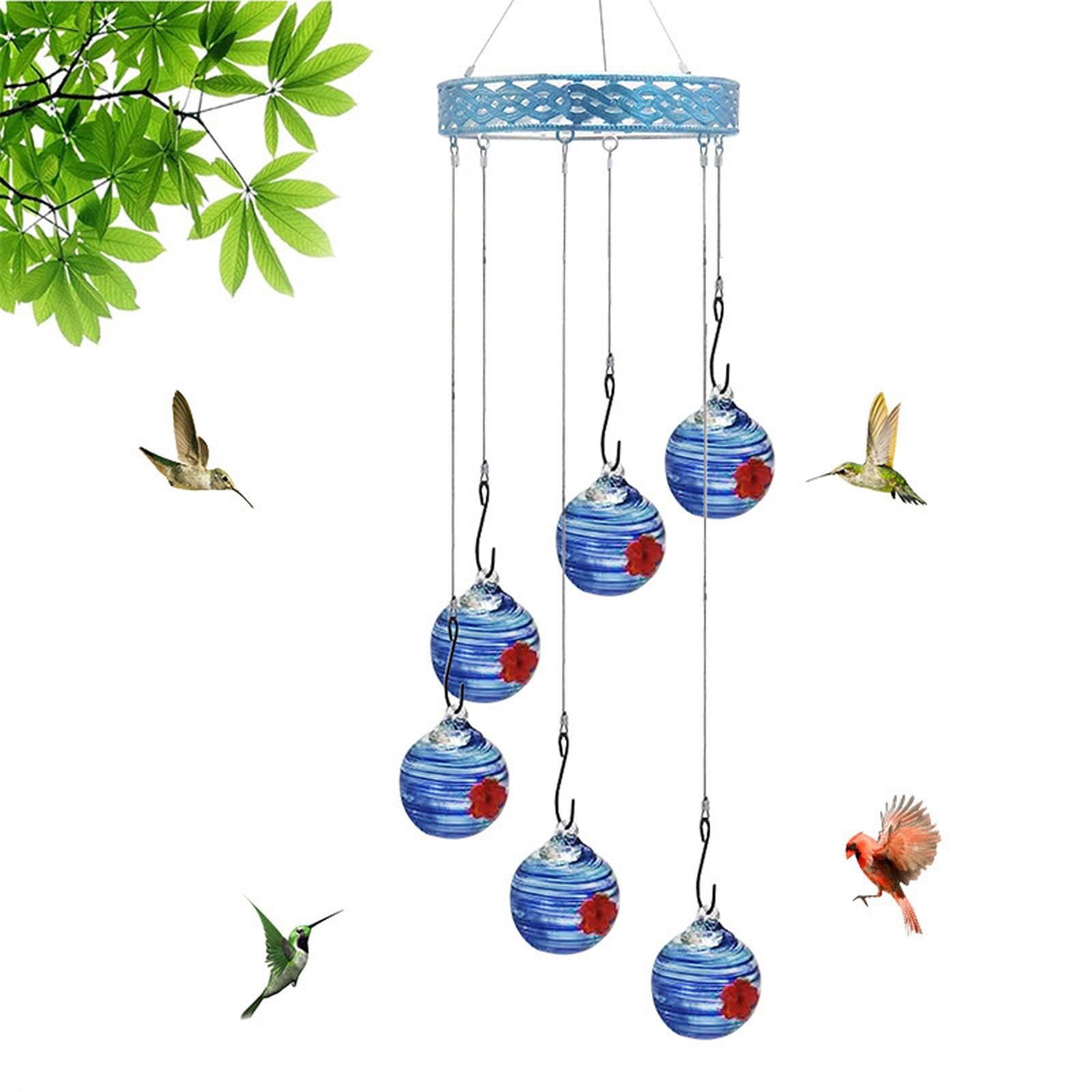 sruoe Hummingbird Feeder, Hummingbird Feeders for Outdoors Hanging, Window Hummingbird Feeder for Birds Patio Garden Family Decorative Viewing, Glass