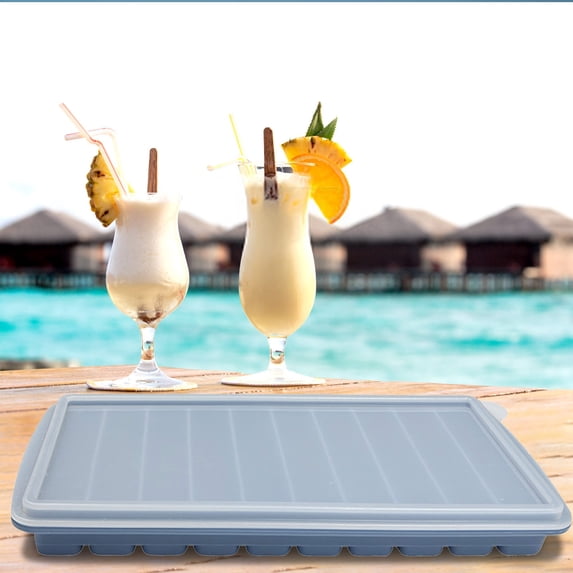 sruoe Ice Cube Trays, 10 Ice Blocks Mold, Mini Ice Trays with Lid Easy Release, Portable Summer Homemade Ice Cube Mould Tray