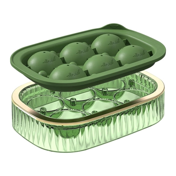 sruoe Ice Cube Trays, 6 Ice Blocks Mold, Mini Ice Trays with Lid Easy Release, Portable Summer Homemade Ice Cube Mould Tray