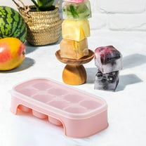 sruoe Ice Cube Trays, 8 Ice Blocks Mold, Mini Ice Trays with Lid Easy Release, Portable Summer Homemade Ice Cube Mould Tray