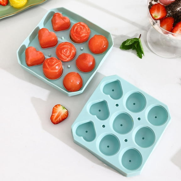 sruoe Ice Cube Trays, Ice Cube Trays Plastic Small Cubes, Portable Ice Cube Molds for Freezer Clearance, Ice Container, Rose