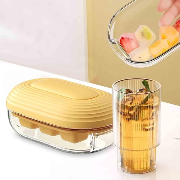 sruoe Ice Cube Trays, Ice Cube Trays Plastic Small Cubes, Portable Ice Trays for Freezer Clearance, Ice Container, Whiskey