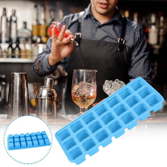 sruoe Ice Cube Trays, Ice Cube Trays for Freezer, Portable Homemade Ice Tray, 21 Pcs Ice Cube, Silicone, Square Ice Lattice, Household Ice Making