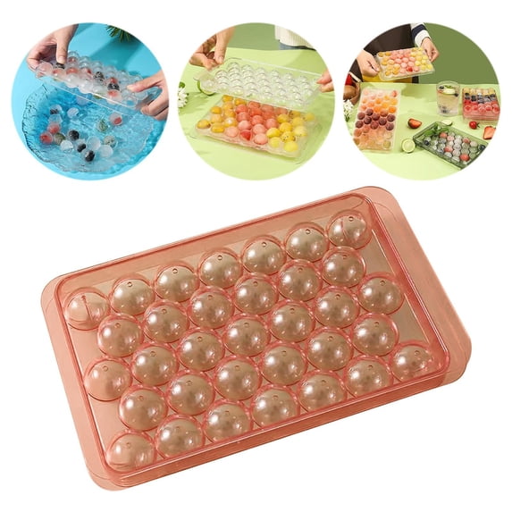 sruoe Ice Cube Trays, Ice Cube Trays for Freezer, Portable Homemade Ice Tray, 33 Pcs Ice Cube, Plastic, Square Ice Lattice, Household Ice Making
