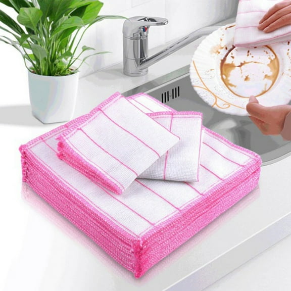 sruoe Kitchen Dish Cloths for Washing Dishes, 10 Pack Dish Cloth, Kitchen Towels, Cleaning Rags Microfiber, Washable Absorbent Oil Rectangular Towel, Thick Towel Wipe Table Dishwashing Rag