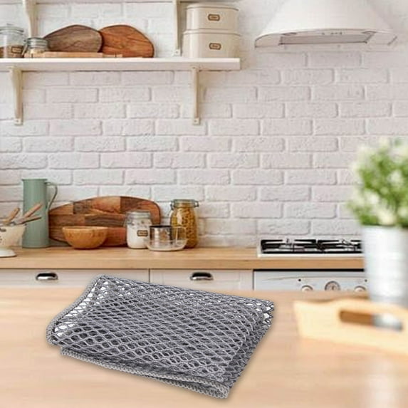 sruoe Kitchen Dish Cloths for Washing Dishes, Dish Cloth Towel, Kitchen Towels, Cleaning Rags Microfiber, Washable Absorbent Oil Rectangular Towel, Thick Towel Wipe Table Dishwashing Rag