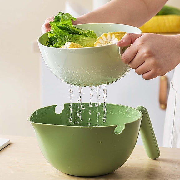 sruoe Kitchen Draining Basket, Colander Bowl, Draining Basket for Bowl, Holdhand Drain Basin Baskets, Drainage Basket, Efficient Vegetable Washing, Fruit Rinsing Drain Basket, Plastic