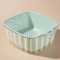 sruoe Kitchen Draining Basket, Colander Bowl, Draining Basket for Bowl, Holdhand Drain Basin Baskets, Drainage Basket, Efficient Vegetable Washing, Fruit Rinsing Drain Basket, Plastic