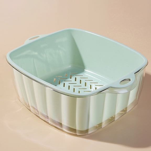 sruoe Kitchen Draining Basket, Colander Bowl, Draining Basket for Bowl, Holdhand Drain Basin Baskets, Drainage Basket, Efficient Vegetable Washing, Fruit Rinsing Drain Basket, Plastic