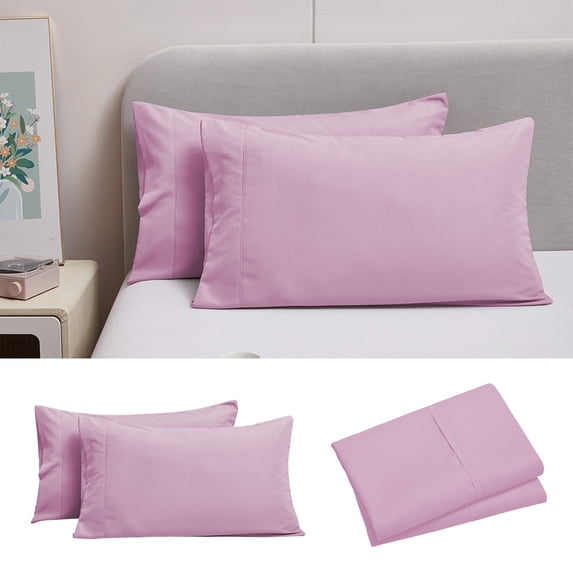 sruoe, Microfiber Pillowcases Queen Size Set Of 2, Ultra Soft Breathable Pillowcovers 2 Pack with Envelope Closure, Double Brushed - Extra Soft Shrinkage Pillow Cases for Home Travel Hotel