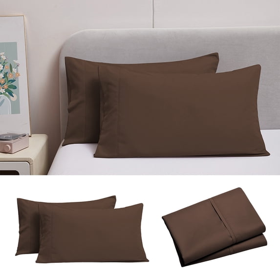 sruoe, Microfiber Pillowcases Queen Size Set Of 2, Ultra Soft Breathable Pillowcovers 2 Pack with Envelope Closure, Double Brushed - Extra Soft Shrinkage Pillow Cases for Home Travel Hotel