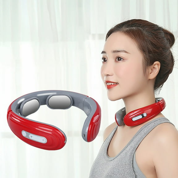 sruoe Neck Massager, Neck Massager for Pain Relief Deep Tissue, Intelligent Neck Massage with Heat, Portable Electric Neck Massager, Lightweight Cordless Cervical Spine Massager