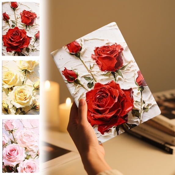 sruoe Notebook Journal, Rose Floral Hardcover Journal Notebook, College Ruled Lined Pages, Elegant Aesthetic Notebook for Work, College Daily Journaling, 8.27" x 5.83"