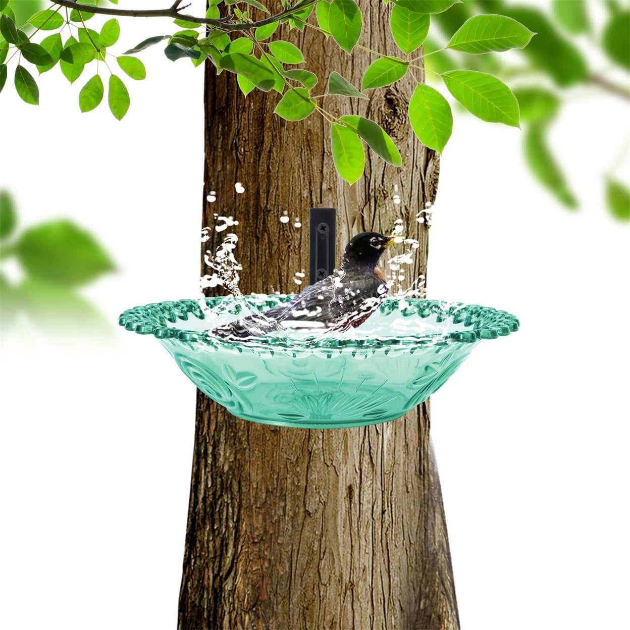 sruoe Outdoor Bird Baths, Bird Feeder, Bird Bath Feeder - Outdoor Hummingbird Water Station, Hanging Bird Feeders Outdoor, Open Platform Bird Feeders for Outside Garden Patio Yard Deck Weatherproof