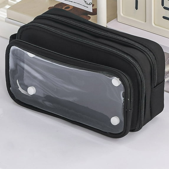 sruoe Pencil Case, Pen Bag Organizer, Pencil Case with Zippe, Pencil Pouch, Large Capacity Pencil Case, Stationery Storage Bag, Multi Compartment Pencil Case, Handheld Pen Bag, Cloth