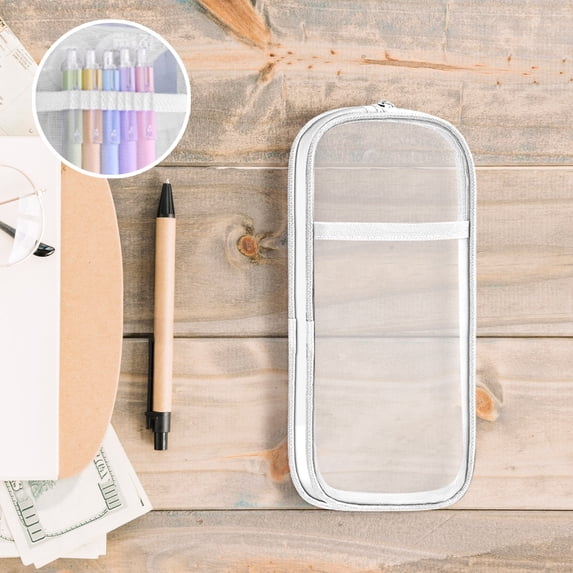 sruoe Pencil Case, Pen Bag Organizer, Pencil Case with Zippe, Pencil Pouch, Large Capacity Pencil Case, Stationery Storage Bag, Multi Compartment Pencil Case, Handheld Pen Bag, Polyester