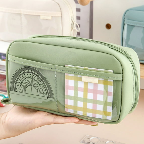 sruoe Pencil Case, Pen Bag Organizer, Pencil Case with Zippe, Pencil Pouch, Large Capacity Pencil Case, Stationery Storage Bag, Multi Compartment Pencil Case, Handheld Pen Bag, Oxford Cloth