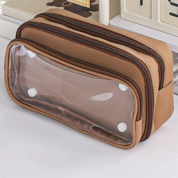 sruoe Pencil Case with Zipper, Stationery Pouch, Large Storage Capacity Bag Pouch, Portable Spacious Opening Pen Bag, Pen Bag for Office, Gift, Study SupplyCloth