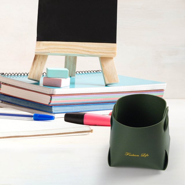 sruoe Pencil Holder, Pencil Holders and Pencil Cups, Pencil Holder Cup Work Place, Pen Holder Cup for Desk Single Piece, Unique Pen Holder, PU