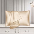 thumbnail image 1 of sruoe, Satin Silk Pillowcase Queen Size for Hair and Skin Pillow Cases, Solid Pillow Covers with Envelope Closure, Ultra Soft Cool Breathable Single Pillow Cases for Home Travel Hotel, 1 of 8
