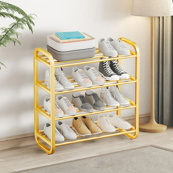 sruoe Shoe Rack for Closet, 4-tier Cabinet Storage for Garage Bedroom Entryway Living Room Attic