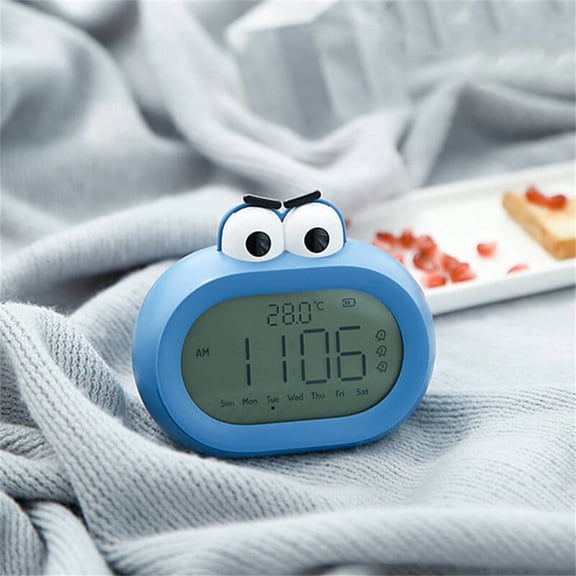 sruoe Smart Alarm Clock , Smart Alarm Clock Radio, Alarm Clocks, Digital Alarm Clock, Digital Clock with Temperature Night Light for Kid, Plastic
