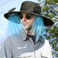 thumbnail image 1 of sruoe Solar Hat Fan, Hat with Fans Solar Power, 3 Speed Adjustable, Solar & USB Charging, Portable Silent Fan Cap, Summer Hats, Fishing Hats for Women, Men, Holiday Sun Hat, 1 of 6