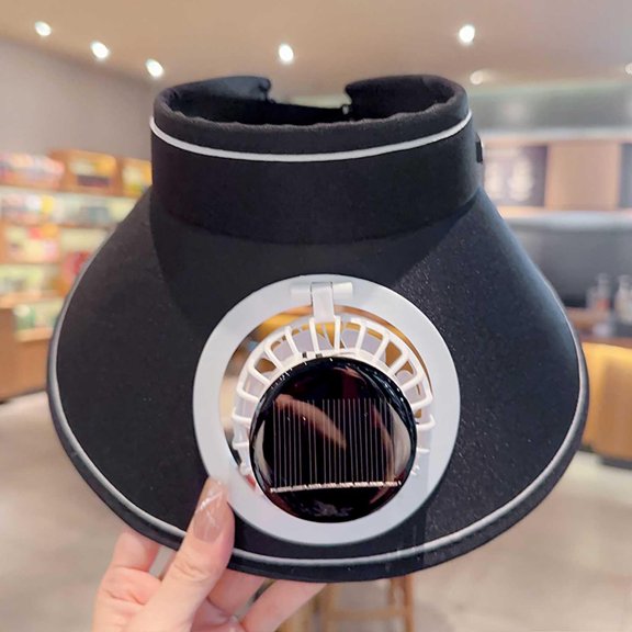 sruoe Solar Powered Fan Hat, Hat with Solar Fan, Wide Brim Solar Fan Hat, Solar Rechargeable Fans, Fishing Hats, Lightweight Strong Wind Cool Sun Hat Outdoor Hats